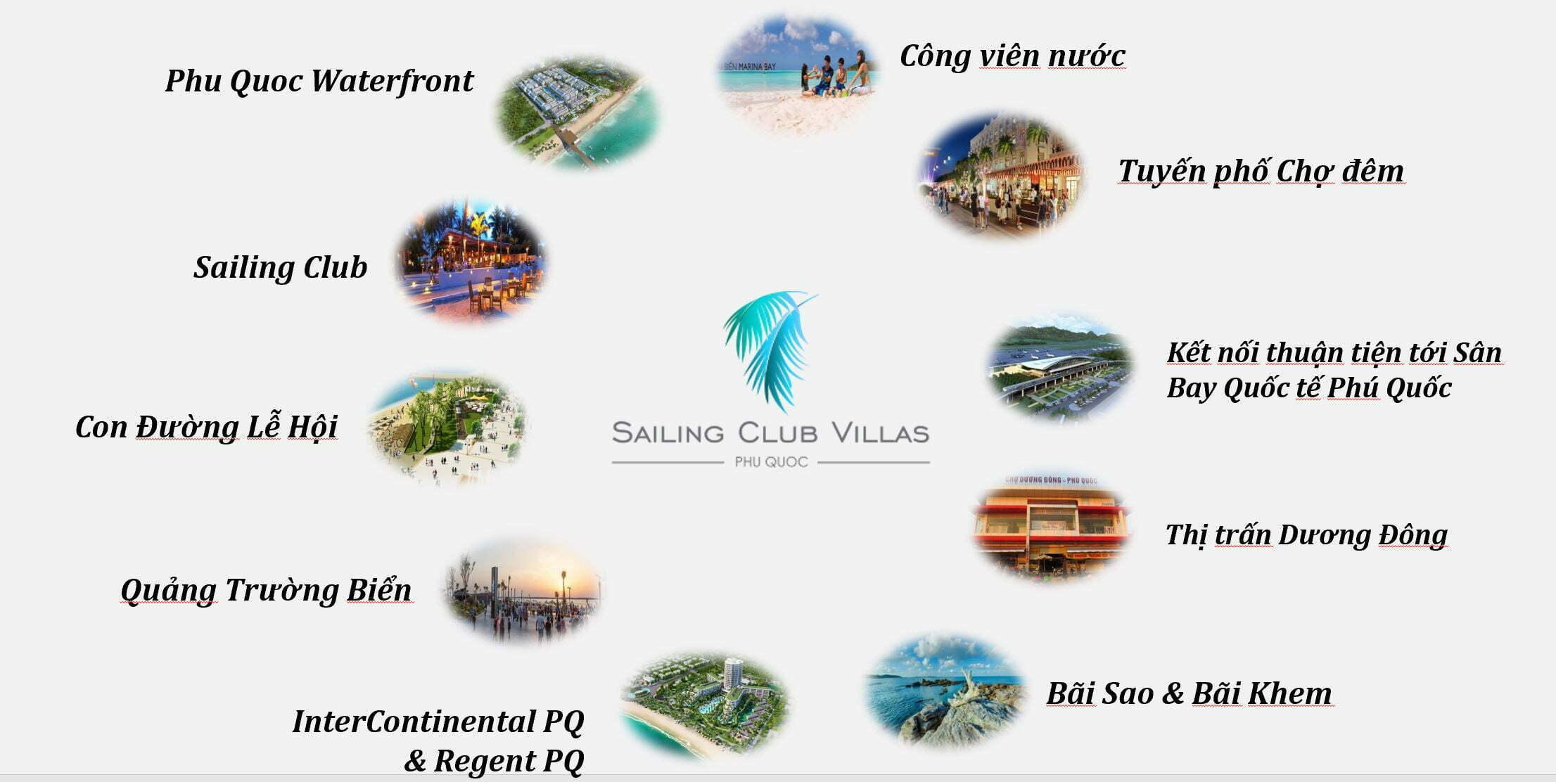 Tại Sailing Club Villas Phu Quoc có thể dễ dàng kết nối với các tiện ích nội khu Phu Quoc Marina