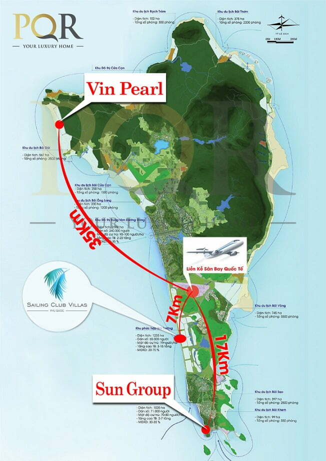 Dự án biệt thự vườn Sailing Club Villas kết nối dễ dàng và nhanh chóng tới các khu vực khác tại Phú Quốc