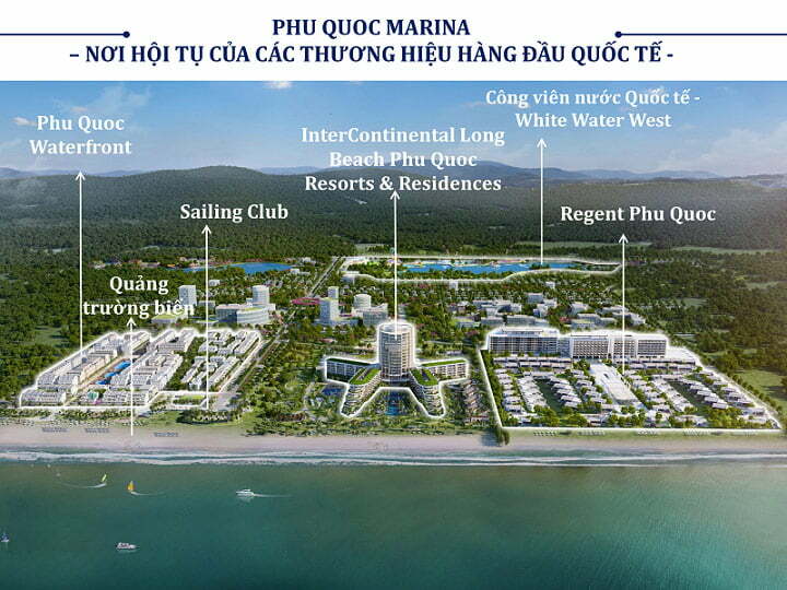 Địa điểm các dự án lớn tại khu phức hợp thương mại Phu Quoc Marina 