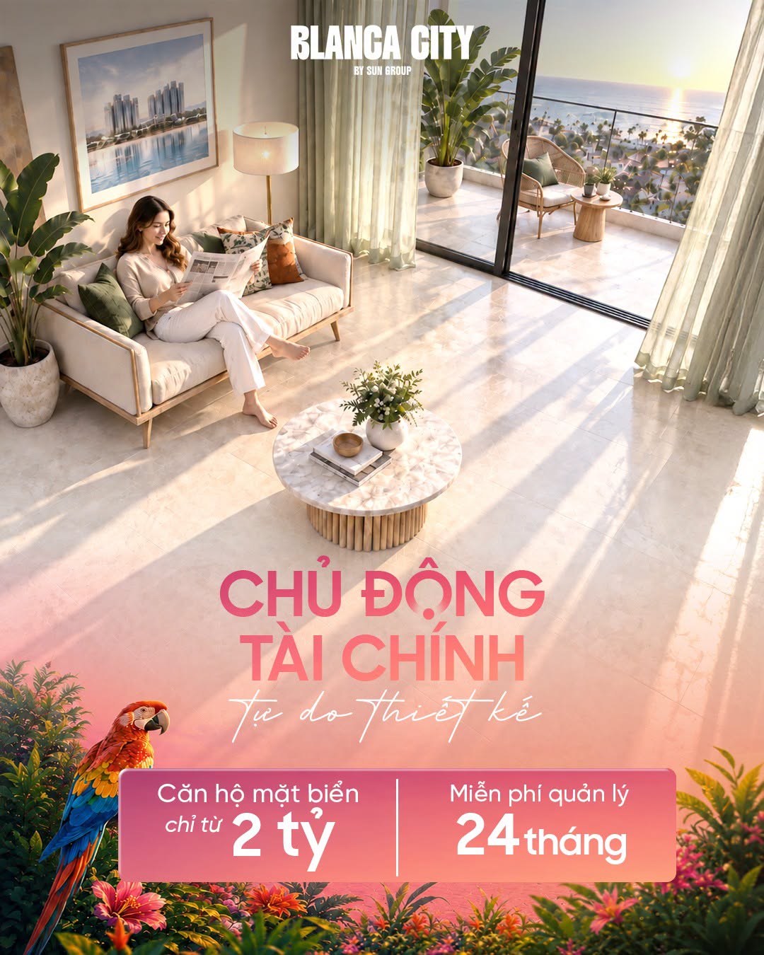 Nội thất căn hộ Beachtro Tower – view biển, chủ động tài chính, tự do thiết kế