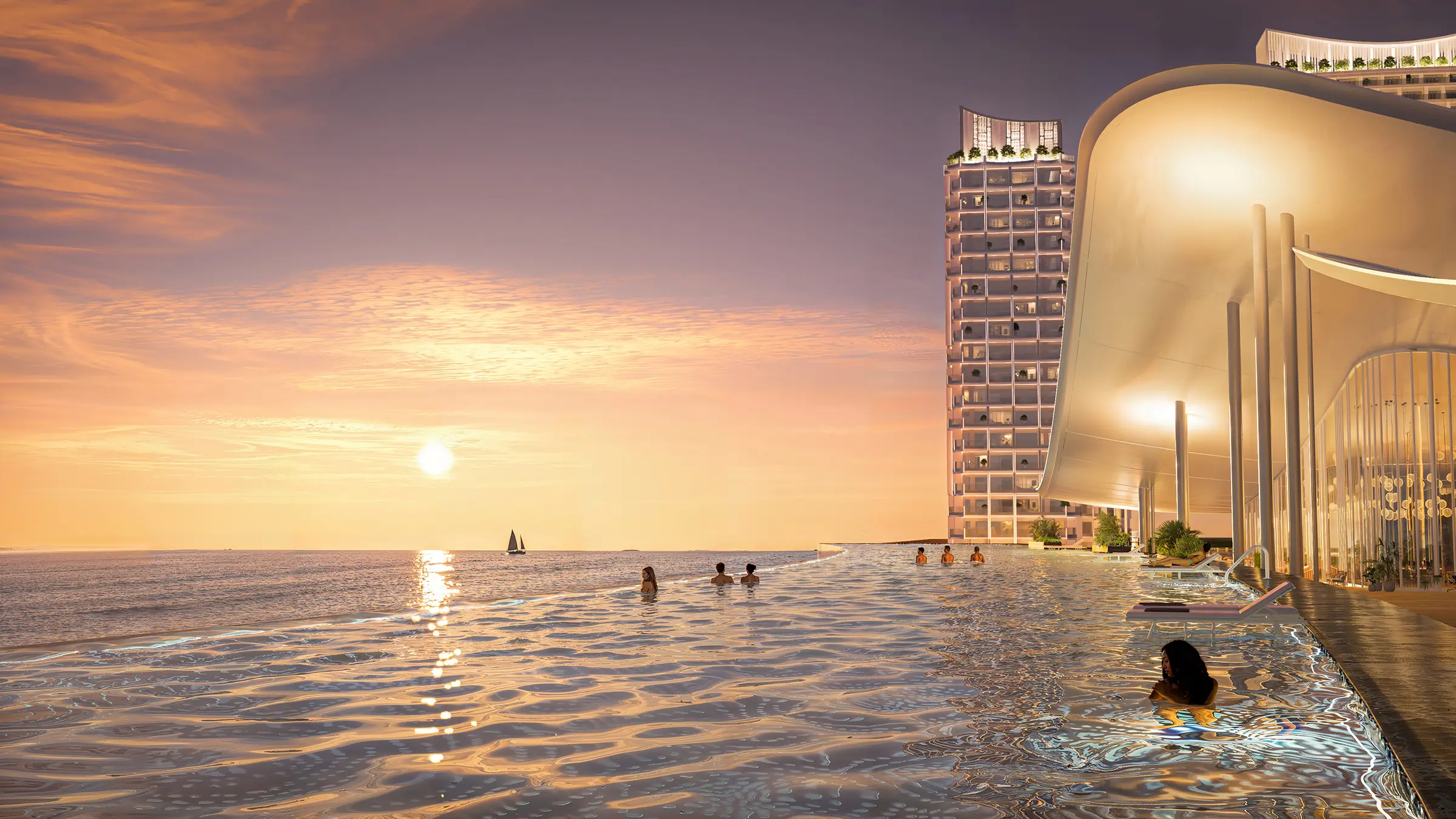 Bể bơi và trung tâm thương mại mặt biển Blanca City