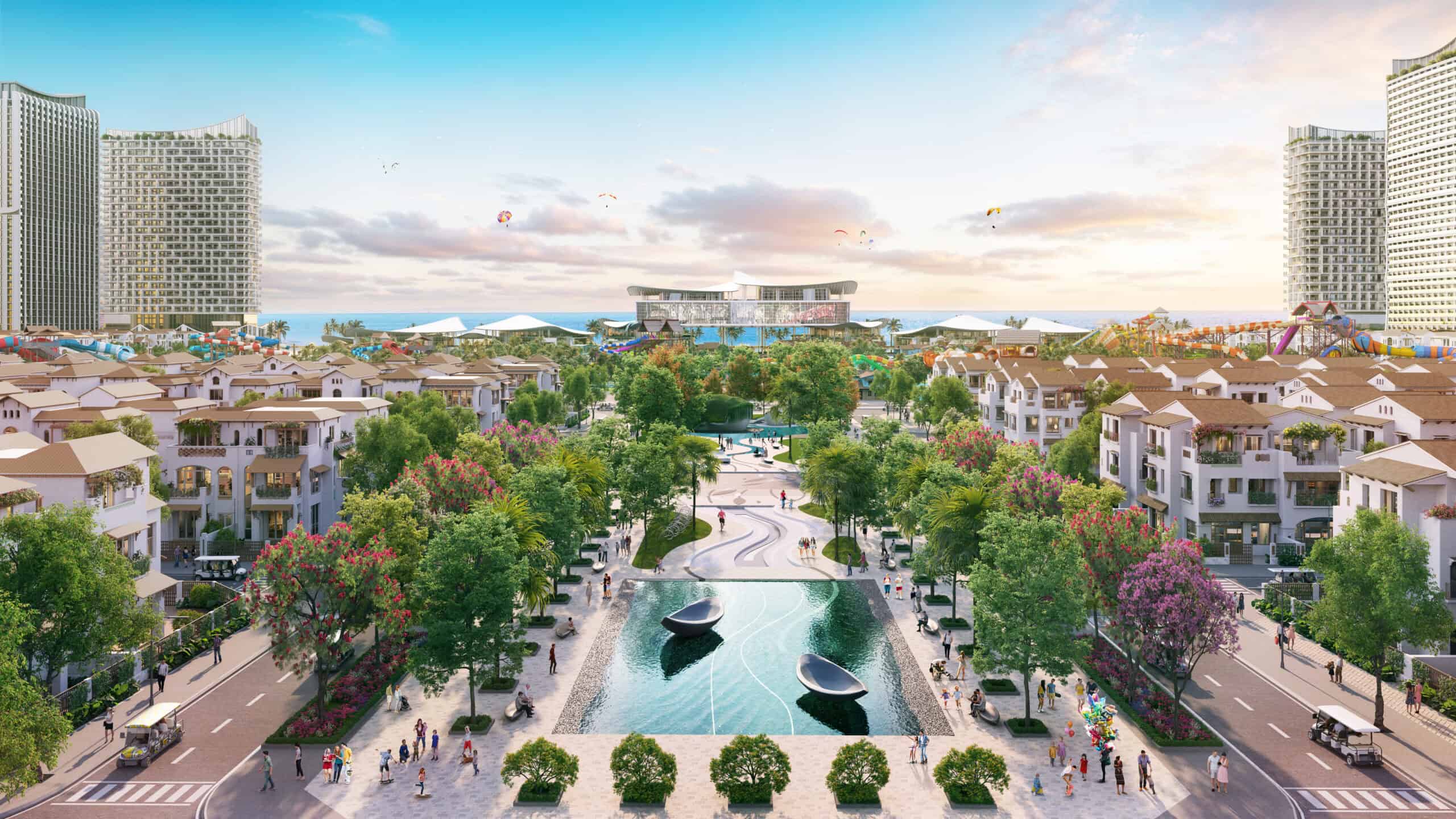 Trục cảnh quan trung tâm hướng biển Blanca City