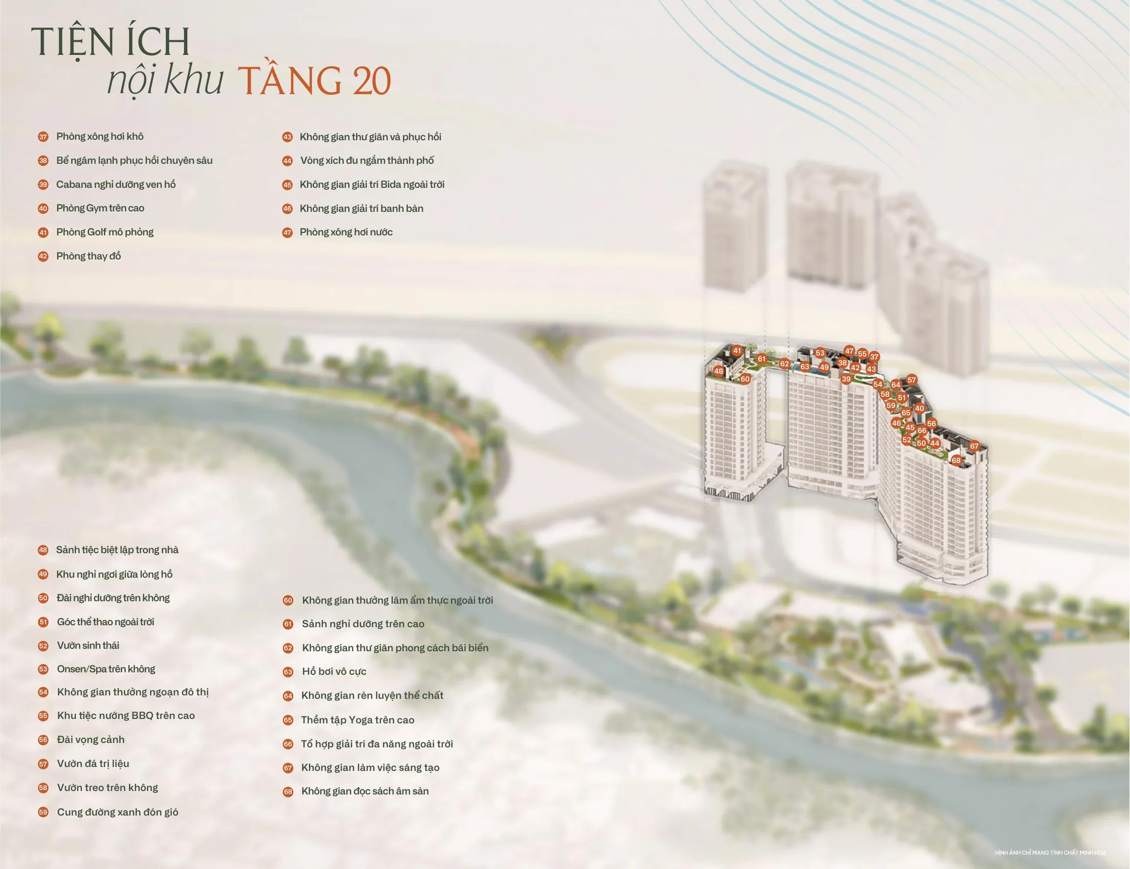 Mặt bằng tiện ích nội khu tầng 20