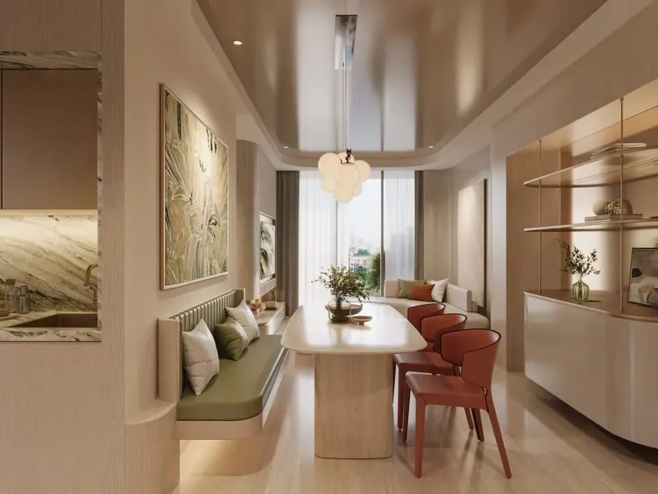 Phối cảnh nội thất: Bếp & bàn ăn