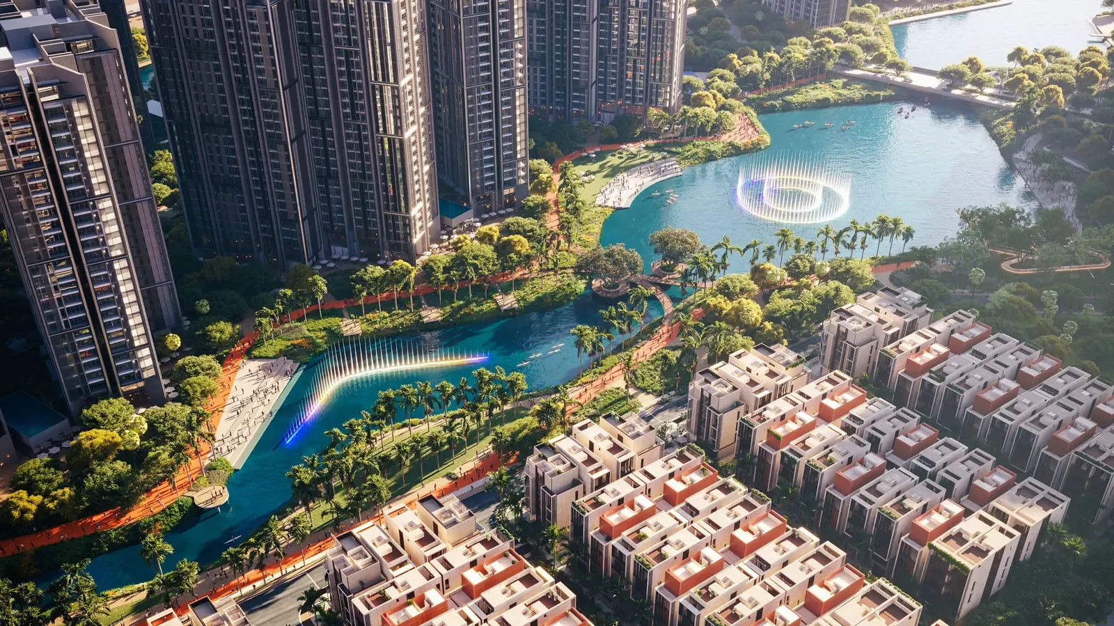 Kênh đào nhạc nước The Global City nhìn từ trên cao