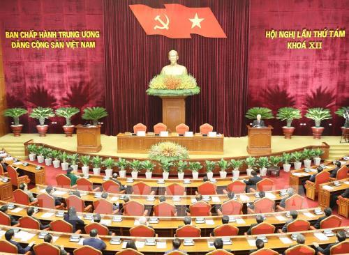 Hội nghị lần thứ tám Ban Chấp hành Trung ương Đảng Cộng sản Việt Nam khóa XII. Ảnh: Trí Dũng –TTXVN