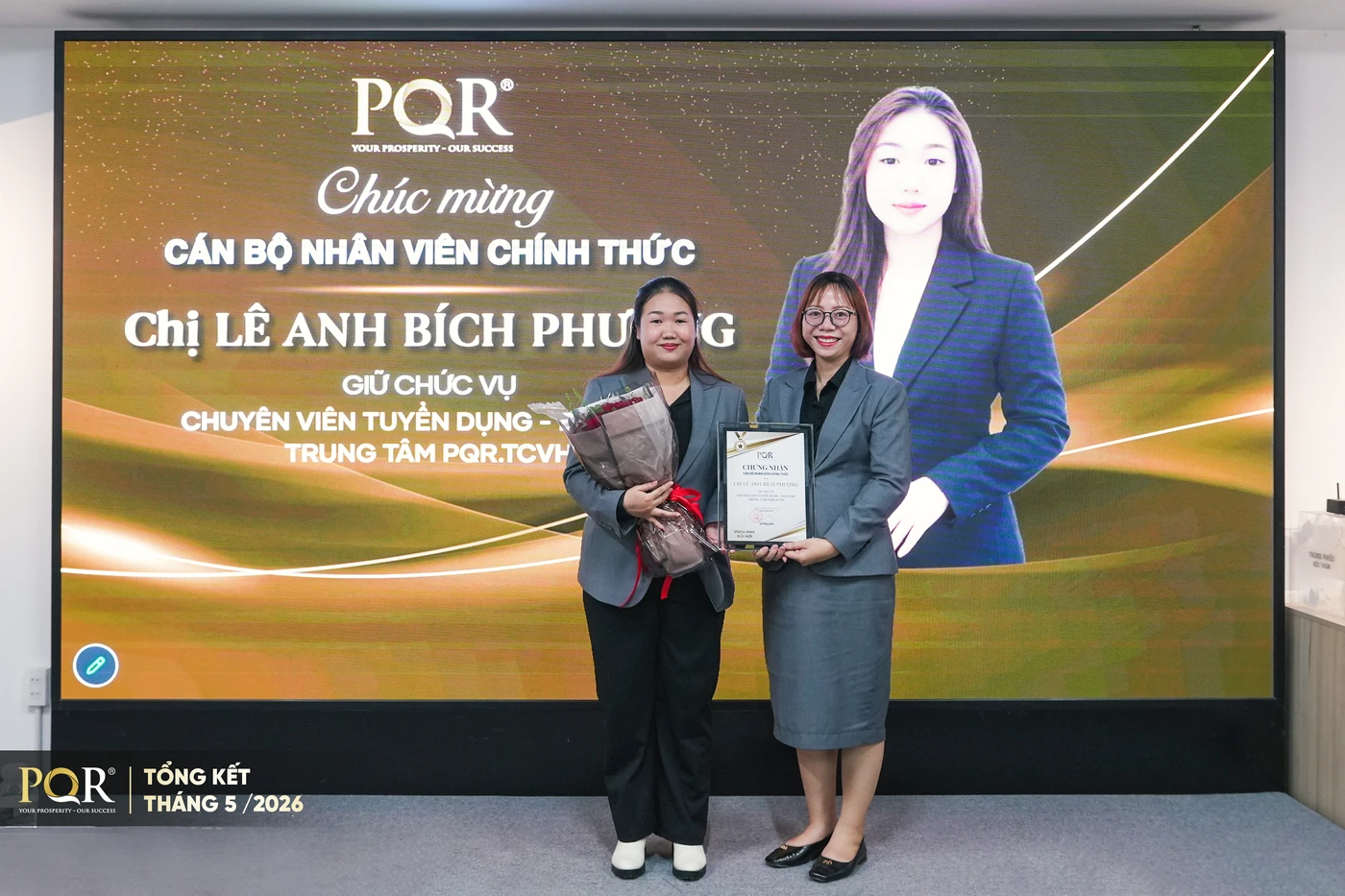 Chúc mừng Chị Lê Anh Bích Phượng chính thức - Chuyên viên Tuyển dụng PQR