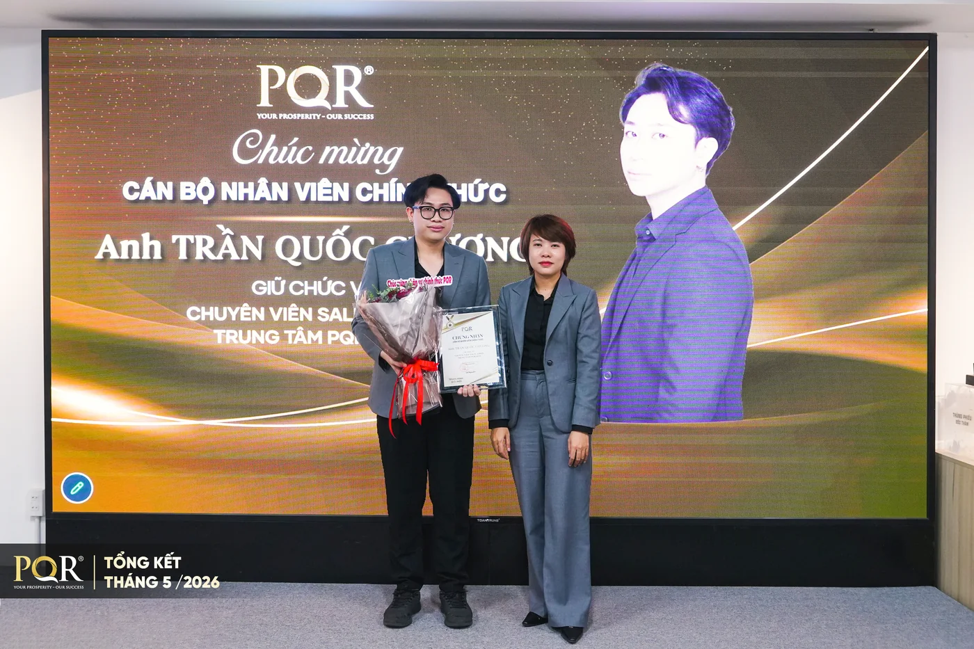 Chúc mừng Anh Trần Quốc Chương chính thức - Chuyên viên Sales Admin PQR