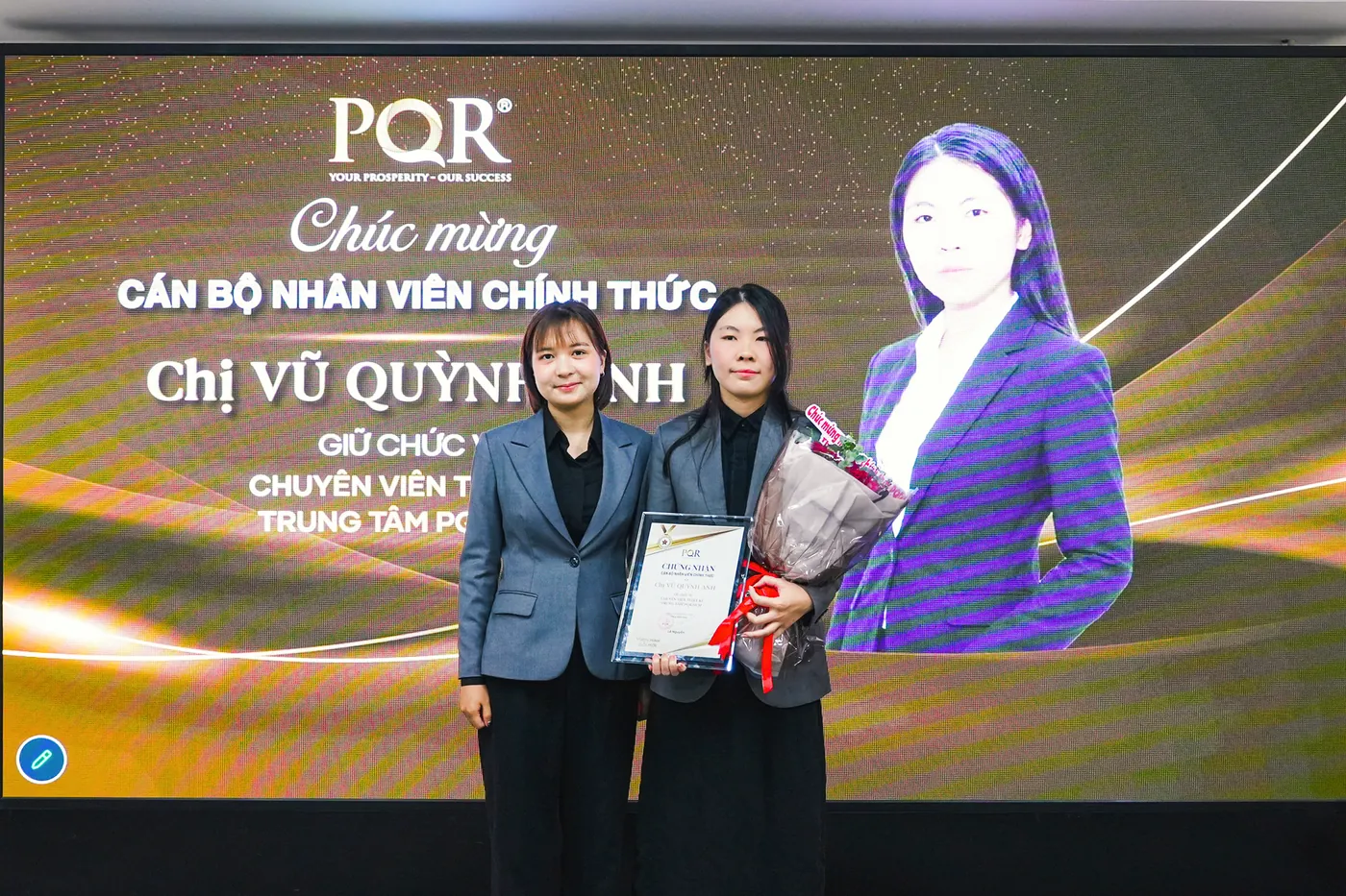 Chúc mừng Chị Vũ Quỳnh Anh chính thức - Chuyên viên Thiết kế Trung tâm PQR.HCM