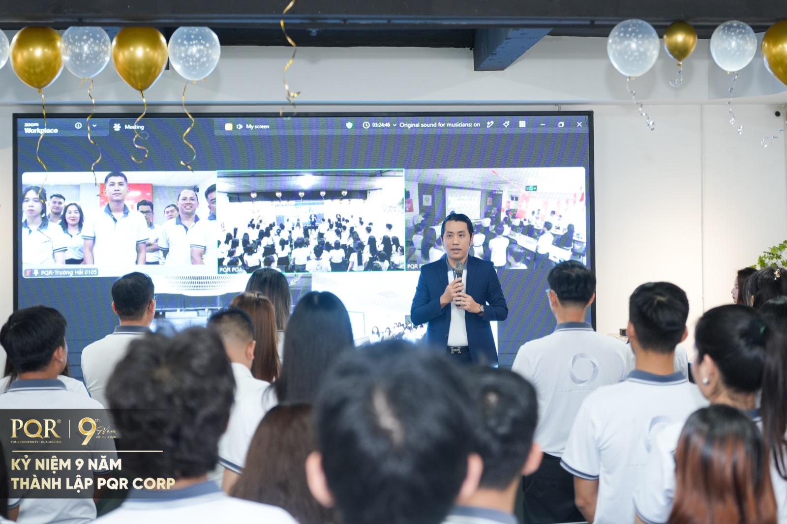 Tổng Giám đốc PQR Corp chia sẻ tại sự kiện kỷ niệm 9 năm thành lập công ty
